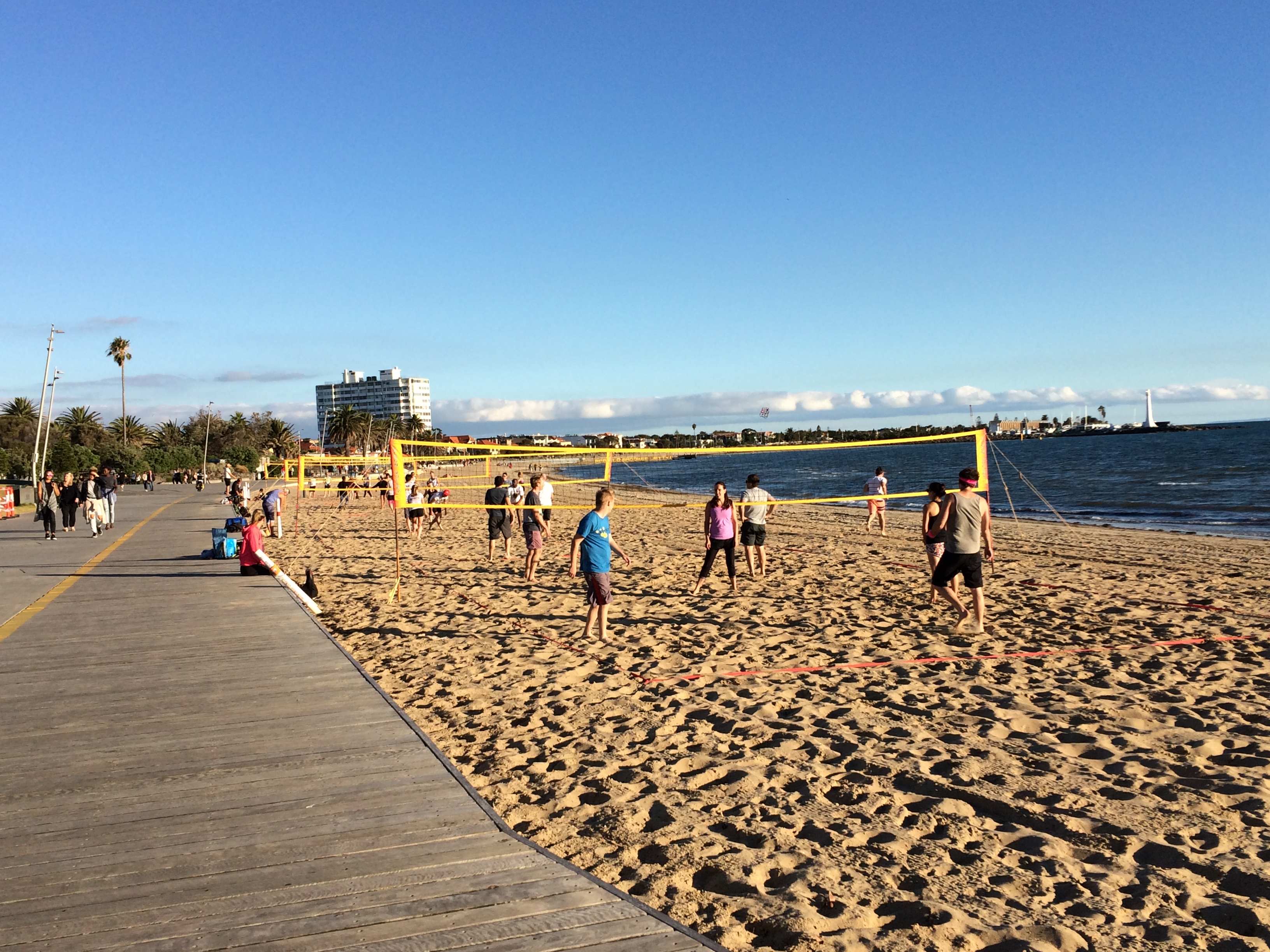 Volleyball at St Kilda beach